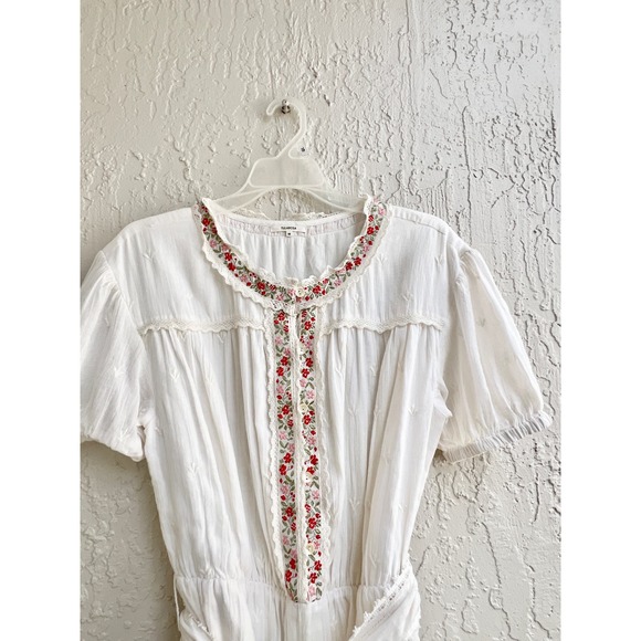 Tularosa Floral Embroidered Noah Combishort Romper White Women's Size Medium - Picture 8 of 11